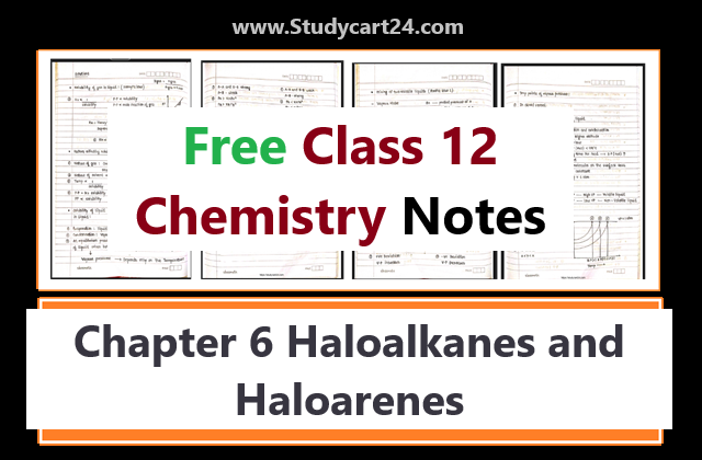 Haloalkanes and Haloarenes Notes: Class 12 Chemistry Chapter 6 PDF