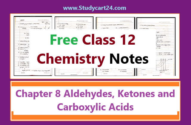 Aldehyde Ketone and Carboxylic acid Handwritten Notes PDF