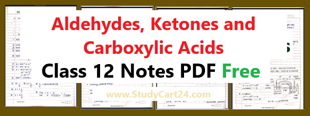 Aldehyde Ketone and Carboxylic acid Handwritten Notes PDF