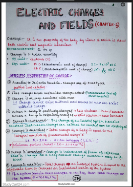 Chapter 1: Electric Charges and Fields Class 12 Notes: Free Handwritten PDF Download - Page 3