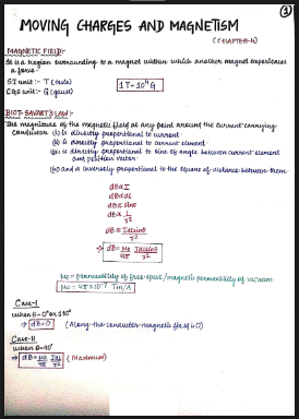 Moving Charges and Magnetism Notes: Page 3
