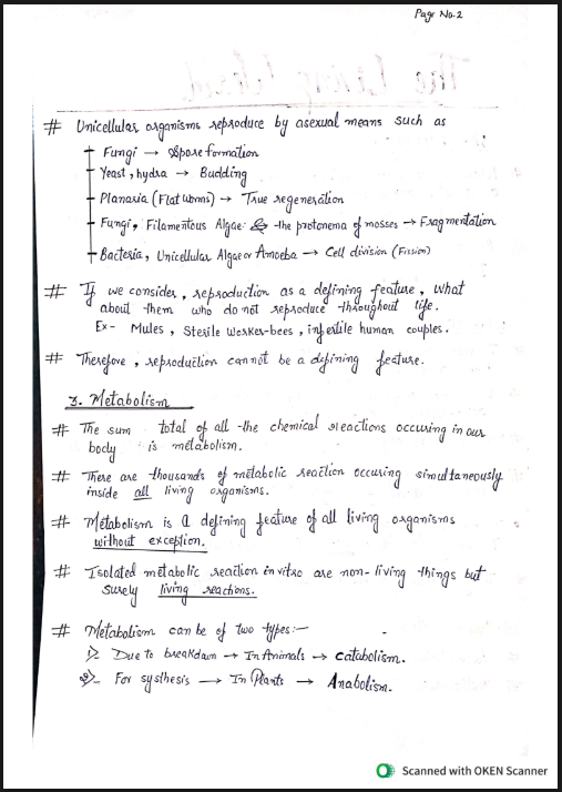 Images of Chapter 1: The Living World Class 11 Biology Handwritten Notes - Page 2