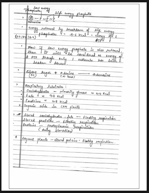 Images of Chapter 14: Respiration in Plants Class 11 Biology Handwritten Notes PDF - Page 2