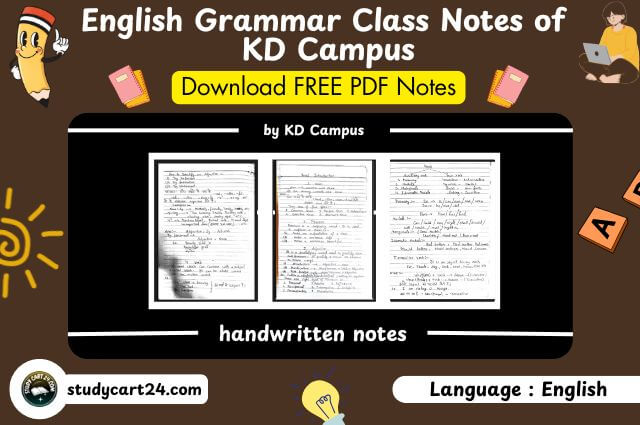 English grammar class notes of KD campus PDF download Free