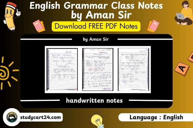 English grammar class notes by aman sir for Competitive Exams download free PDF