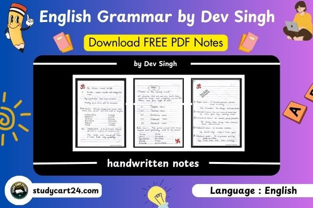 English Grammar by Dev Singh Handwritten Notes PDF Download Free