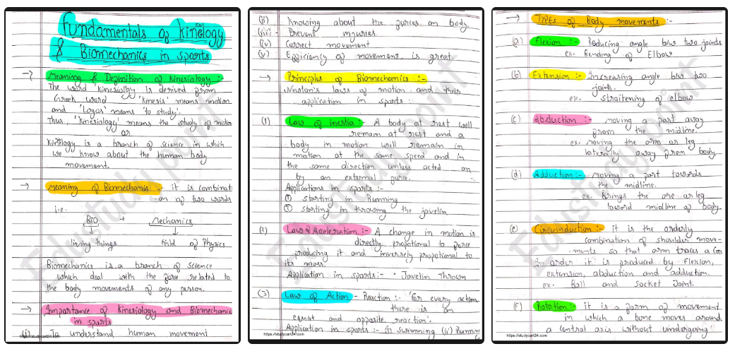 Complete Class 11 Physical Education Notes PDF with All Chapters
