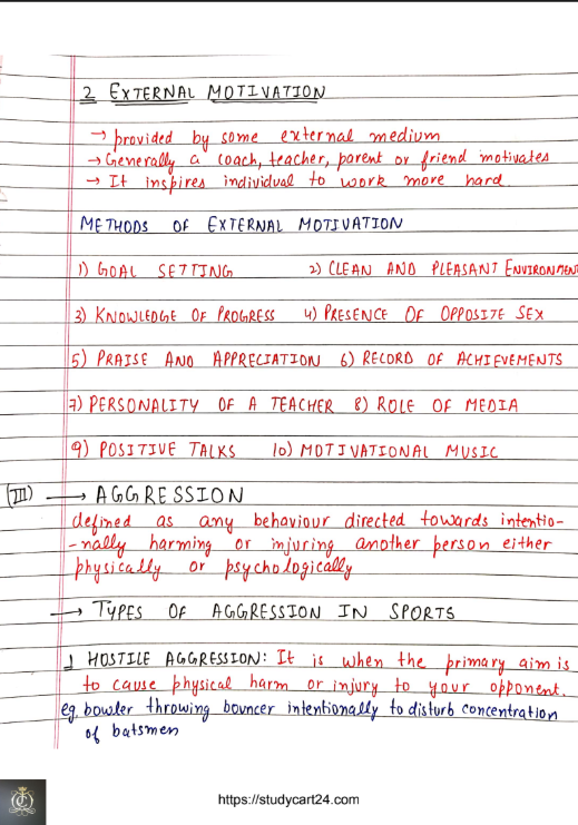 Chapter 9: Psychology and Sports Class 12th