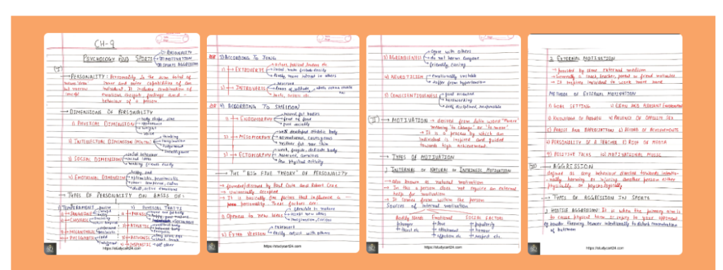 Images of Class 12 Physical Education Notes PDF