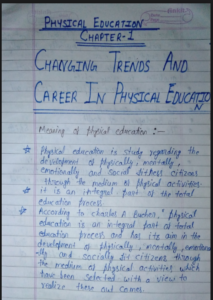 Chapter 1: Changing Trends and Career in Physical Education Class 11 Notes