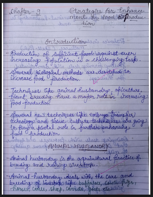 Images of Strategies for Enhancement in Food Production Class 12 Biology Notes PDF - Page 1