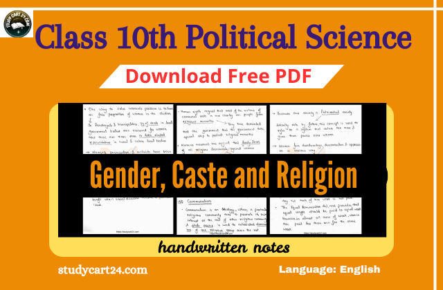 Class 10th political science chapter gender, caste and religion