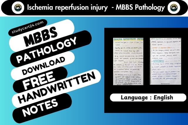 Ischemia Reperfusion Injury MBBS Pathology Notes PDF