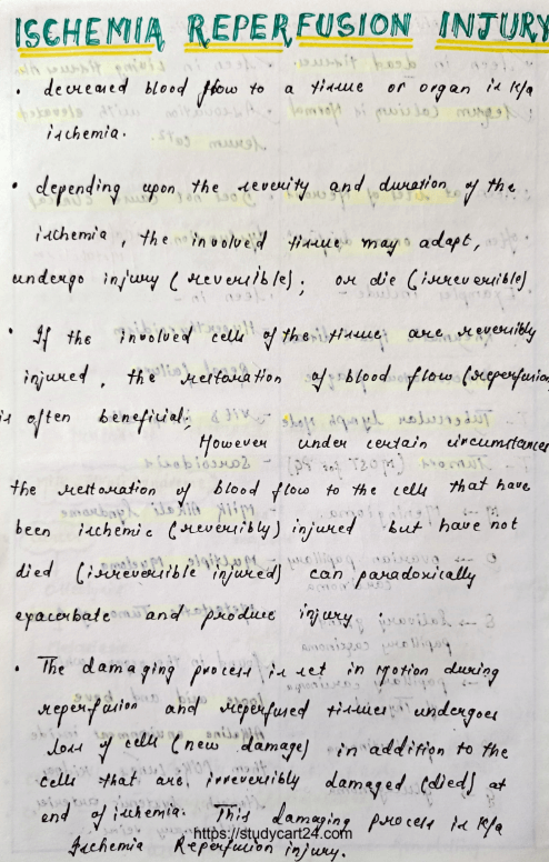 Images of Ischemia Reperfusion Injury MBBS Notes PDF - page 1