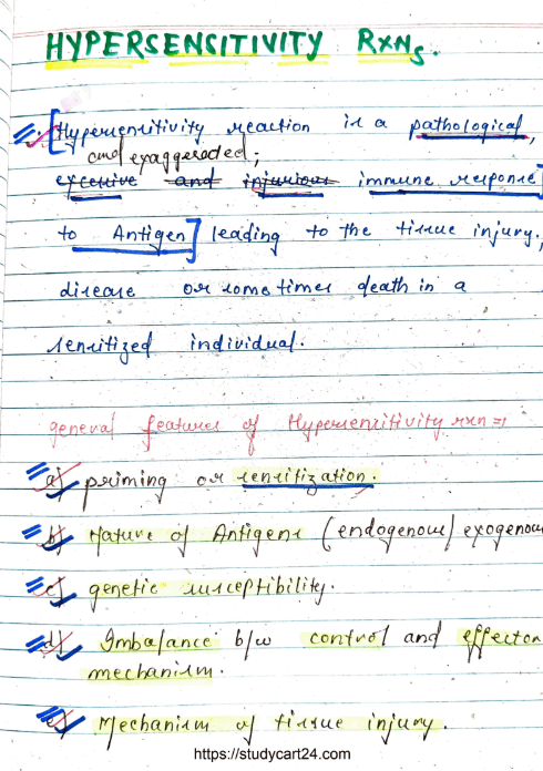Images of Hypersensitivity Reactions - MBBS Notes PDF page 1