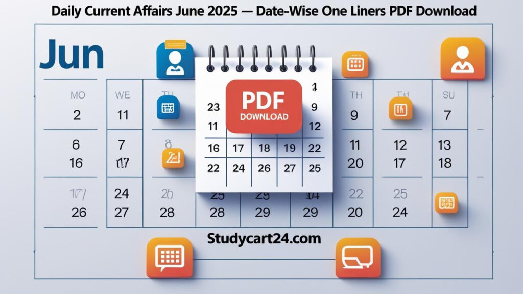 Daily Current Affairs June 2025 &ndash; Date-Wise One Liners PDF Download