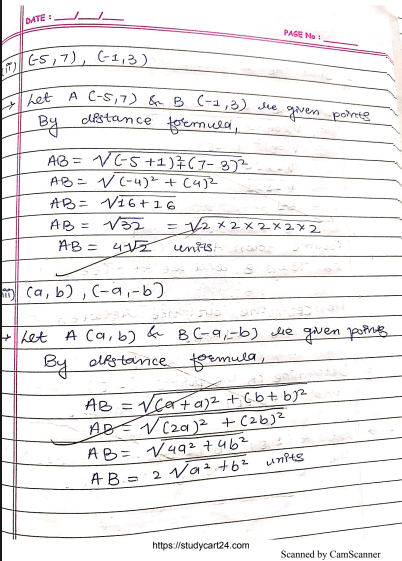Class 7 Coordinate Geometry class 10 maths pages