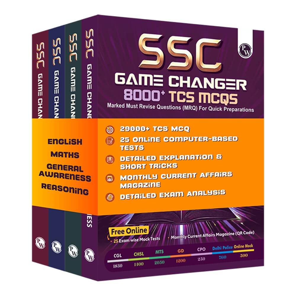 Physics Wallah PW SSC Game Changer English, Maths, General Awareness, Reasoning Combo 29000+ TCS MCQ Till 2025 Chapter, Topic and Exam-wise Previous Year Solved Questions(PYQs) with 25 Online CBT Tests 