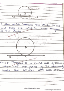 Chapter 10: Circles class 10 PDF handwritten notes (CBSE Maths)