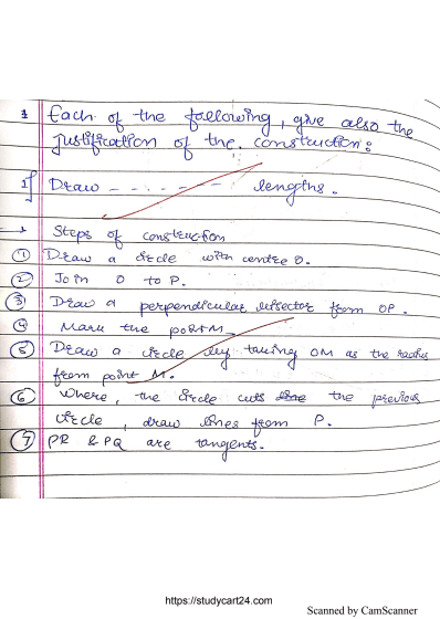 Class 10 Maths Chapter 11 PDF Constructions Handwritten Notes PDF with Solutions 3
