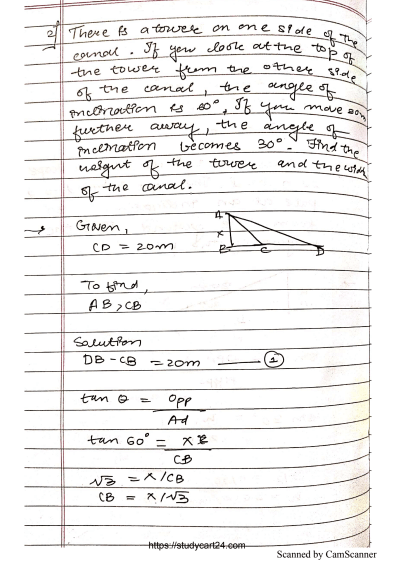 Applications of Trigonometry notes pages overview