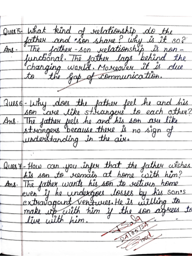 Father to Son Class 11 Questions and Answers Extra 2