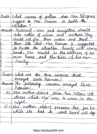 Chapter 3: Mother&rsquo;s Day Class 11 English Hornbill Question Answers &ndash; Free Handwritten PDF