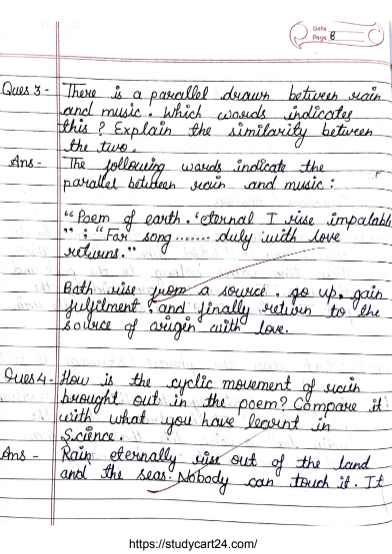 Class 11 English Hornbill &ndash; Poem 3: The Voice of the Rain Question Answers - FREE PDF