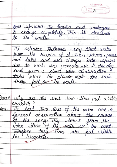 Class 11 English Hornbill &ndash; Poem 3: The Voice of the Rain Question Answers - FREE PDF