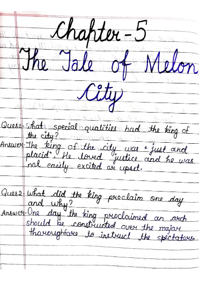 Chapter 5: The Tale of Melon City Class 11 English Hornbill Question Answers &ndash; Free Handwritten PDF