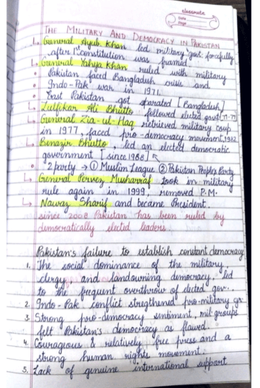 Class 12 Political Science NCERT Chapter 3 Contemporary South Asia - Free Handwritten Notes PDF