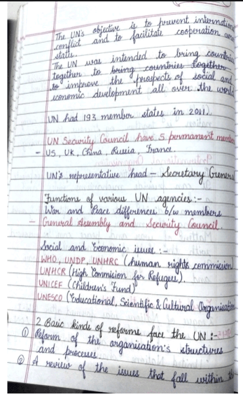 Class 12 Political Science NCERT Chapter 4 International Organizations - Free Handwritten Notes PDF