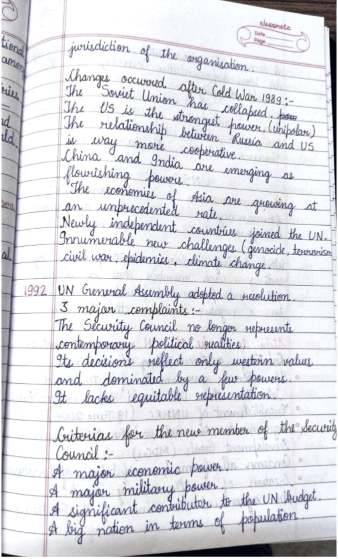 Class 12 Political Science NCERT Chapter 4 International Organizations - Free Handwritten Notes PDF
